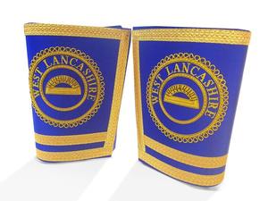 Gants maçonniques - Brodés - Bleu Métal type Bleu brodé Type de fermoir Boîte avec languette et chaîne de sécurité - Product Image 5