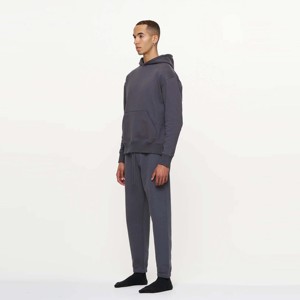 Conjunto de sudadera con capucha y pantalones de chándal de lana de carbón pesado para hombre: ultra chándal cálido y cómodo, perfecto para ropa informal - Product Image 3