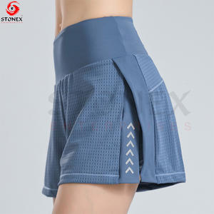 กางเกงขาสั้นสำหรับเล่นกีฬาของผู้หญิงระบายอากาศได้ดีแห้งเร็วกางเกงขาสั้นผ้าตาข่ายสำหรับออกกำลังกาย - Product Image 6