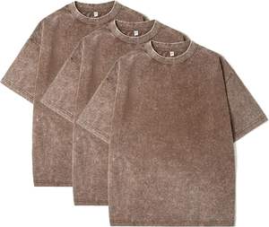 Logo personnalisé T-shirt vintage délavé à l'acide pour hommes 100% coton coupe ample col rond vierge épaules tombantes T-shirt personnalisé - Product Image 1