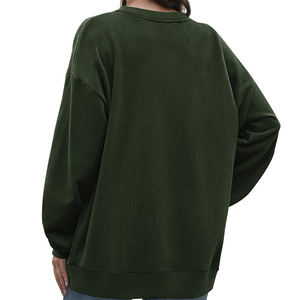 Hoodie en coton uni pour femme, personnalisé sur mesure, avec col rond, de haute qualité, en molleton chaud, avec logo sur le devant, style streetwear - Product Image 5