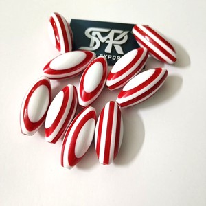 ลูกปัดเรซินรูปไข่สีแดงสีขาวสำหรับทำเครื่องประดับสร้อยข้อมือ DIY แบบมีสไตล์สร้อยคอแฟชั่นที่เป็นมิตรกับสิ่งแวดล้อม - Product Image 5