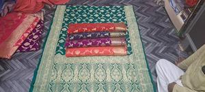 NEW BEAUTIFUL BROCADE KHATAN SILK SAREE WITH ZARI EMBROIDERY for PARTY & WEDDING @ 2023 - Product Image 3