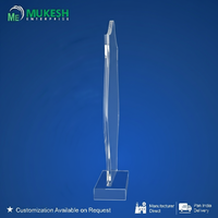 Trofeo Deportivo Acrílico Pulido y Duradero Modelo-20 Elite Shield de Mukesh Enterprise, Grabado con Letras Impresas en Letterpress, Elegante y Transparente