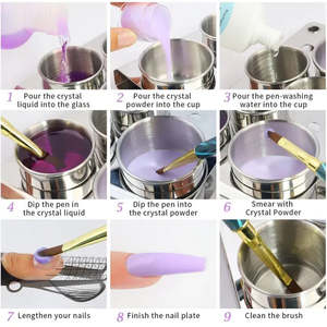 Ensemble de 3 récipients en acier inoxydable pour nail art, pour liquides et poudres - Product Image 6