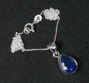 Collier pendentif en opale éthiopienne noire facettée, argent sterling 925, goutte d'eau, bijoux en pierres précieuses faits à la main, cadeau pour femmes - Product Image 4