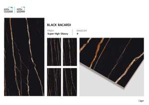 Azulejos de Porcelana Modernos Súper Negros Brillantes de 60x120cm con Acabado de Alto Brillo para Revestimiento de Pisos y Paredes de Primera Calidad - Product Image 4