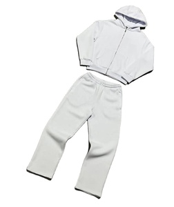 ชุดวอร์มมีซิปสำหรับผู้ชายชุด420gsm มีฮู้ดและกางเกงวอร์มผ้าคอตตอนสีพื้นออกแบบได้ตามต้องการ - Product Image 5