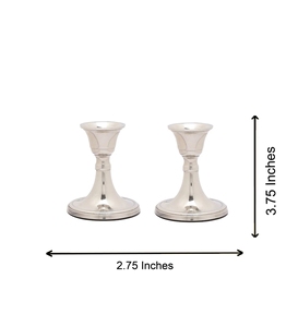 Ensemble de 2 bougeoirs coniques en nickel poli, objets décoratifs en aluminium, support à bougie en métal pour bougeoir, décoration de fête à domicile - Product Image 3