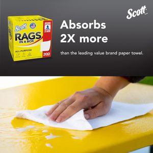 Scott Rags In A Box 75260, White, 200 Shop Towels/Box, 8 <b>Boxes</b>/Case, 1,600 Towels/Case - Product Image 4