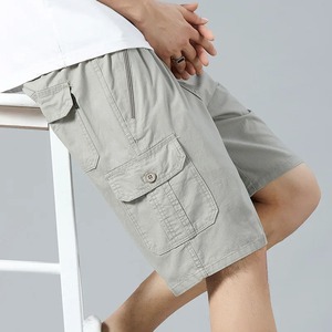 Printemps été nouvelle mode vêtements pour hommes taille haute cordon de serrage corde Hombre couleur unie lâche droite tout Match Shorts décontractés - Product Image 6