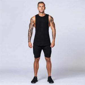 เสื้อกล้ามวิ่งออกกำลังกายแขนกุดสำหรับผู้ชายเสื้อออกกำลังกายเล่นฟิตเนสแขนกุดทำจากผ้าฝ้ายออกแบบโลโก้ได้ตามต้องการ - Product Image 4