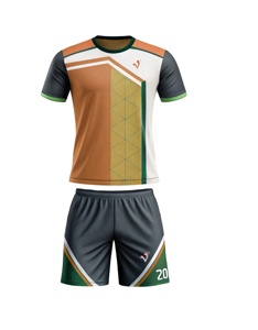 ชุดเสื้อบอลผ้าโพลีเอสเตอร์แห้งเร็วชุดเล่นกีฬาย้อมสีล้วน - Product Image 1