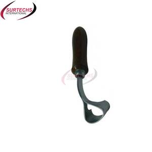 Juego de cuchillos de bucle de pezuña de caballo suizo ovalado, 3 cuchillos de herrador, mangos de madera, instrumentos quirúrgicos para diestros y zurdos - Product Image 2