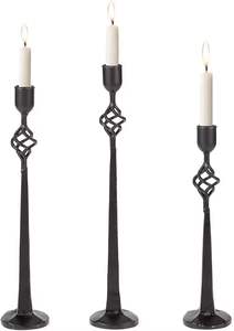 <b>Metal</b> <b>Black</b> Taper Candelabra <b>Candle</b> <b>Holders</b>-Handmade Eco-Friendly Durable for Valentine's Day Birthday Party Dining Home Decor - Product Image 3