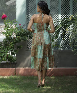 Mujeres 2024 verano y otoño nueva moda Chic seda estampado cintura alta mujeres Midi Casual sin tirantes espalda descubierta vestido de tubo para mujer - Product Image 2