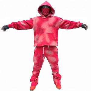 Ensemble survêtement décontracté unisexe en molleton d'hiver avec logo personnalisé, 2 pièces, 100% coton, surdimensionné, respirant, lavage à l'acide - Product Image 1