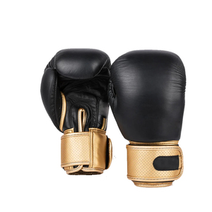 Custom Wholesale PU Leather Boxing Gloves Black Metallic Gold Perforated Strap Synthetic Leather Training Sparring Heavy <b>Bag</b> - Product Image 2