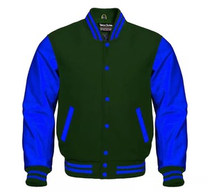 Chaqueta Universitaria de Béisbol Premium Cortavientos con Capucha para Invierno, Unisex, Azul Bebé, Mangas de Cuero y Lana, Servicio OEM - Product Image 3