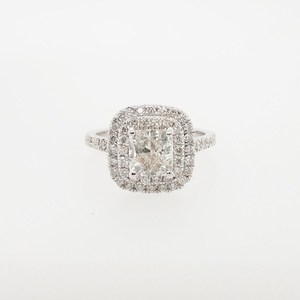 Cojín corte Moissanite diamante anillo de compromiso hermoso anillo de plata esterlina regalo para boda - Product Image 4