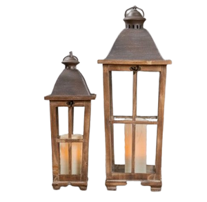 Pièce maîtresse de noël poignée en métal bougeoir en bois décoratif pour les décors intérieurs et la décoration extérieure de la maison - Product Image 2