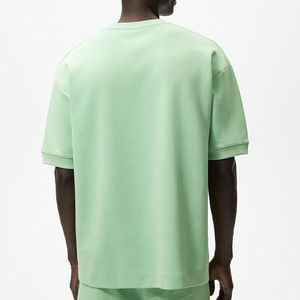 NUEVO personalizado hombres 100% algodón francés Terry sudaderas de gran tamaño cuello redondo de alta calidad hombro caído casual pulóver sudadera - Product Image 2