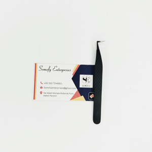 แหนบปลายเงินสีดำด้านยาวไฟเบอร์ผลิตภัณฑ์สเตนเลส90องศา - Product Image 2