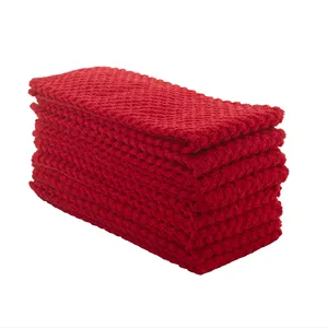 100% Cotton Hand Golf Bath Terry Towels - Plain red