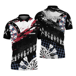 Maillots de polos à fléchettes à sublimation personnalisée 100% chemises de fléchettes en polyester pour chemise de fléchettes polo à logo de conception d'équipe - Product Image 4