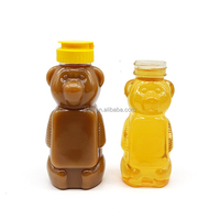 Bouteilles de miel 327ml Bouteille d'ours en plastique pour miel 454g