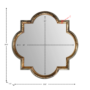 Luxury Quatrefoil <strong>Mirror</strong> Antique Gold Frame Statement <strong>Moroccan</strong> <strong>Style</strong> Wall <strong>Mirror</strong> for Bedroom Vanity Interior Design - Product Image 5