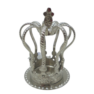 Nouvelle couronne décorative en métal couleur argent nickel pour la décoration de table et de noël personnalisée à la main - Product Image 3