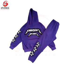 Chándales de hombre personalizados Sudadera con capucha elegante de talla grande con técnica de diamantes de imitación Ropa hecha a pedido - Product Image 5