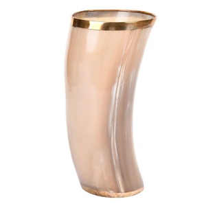 Faizacraft Natural Crafts Polished Horn Cup Beer Drinking <b>Mug</b> Shot <b>Glass</b> - Product Image 1