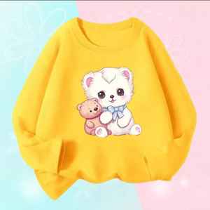 100% coton fille T-Shirt col rond manches longues décontracté Animal animal imprimé respirant haut conception personnalisable - Product Image 3