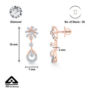 Pendientes de Diamantes para Mujer - Diseño de Orquídea en Oro Rosa - Product Image 6