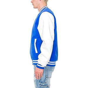 Logo diseño Varsity chaquetas personalizadas Unisex chaqueta de béisbol hombres Casual algodón liso Letterman invierno subido por Dress Sports - Product Image 6