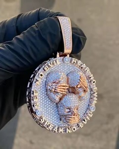 Best Quality 925 <b>Silver</b> <b>Mens</b> Iced Out Fine Jewelry Pendants & Charms with VVS Moissanite Diamond Available for Sale - Product Image 3