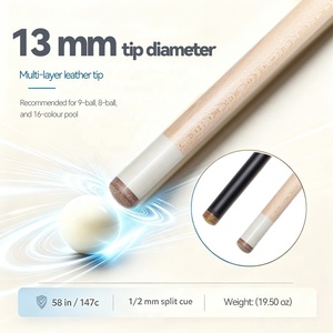 OKHEALING - Ensemble <span class=keywords><strong>de</strong></span> queues <span class=keywords><strong>de</strong></span> <span class=keywords><strong>billard</strong></span> légères en bois d'érable et fibre <span class=keywords><strong>de</strong></span> carbone <span class=keywords><strong>de</strong></span> haute qualité, 2 pièces, avec joint en acier inoxydable pour le <span class=keywords><strong>billard</strong></span> - Product Image 4