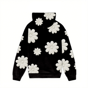 Conjunto Deportivo Unisex con Estampado de Margaritas, Sudadera con Capucha y Pantalones Deportivos de Moda Urbana para Parejas, Conjunto Deportivo de Algodón y Felpa Personalizado para Hombre - Product Image 4