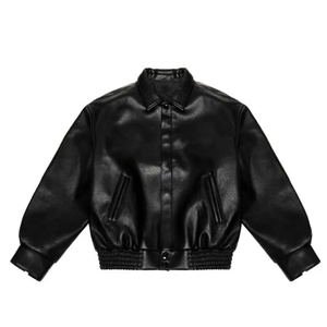 Vente en gros de vestes en cuir de haute qualité Fabrication de vestes en faux cuir de couleur personnalisée avec fermeture éclair pour hommes Taille élastique - Product Image 5