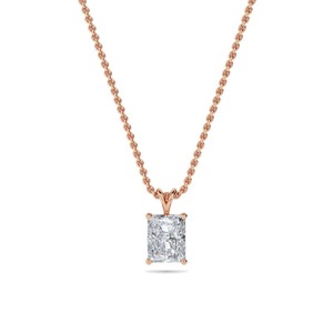 Pendentif solitaire en diamant taille radiant 0,30 ct, diamant de laboratoire en platine, pour occasions spéciales et soirées - Product Image 1
