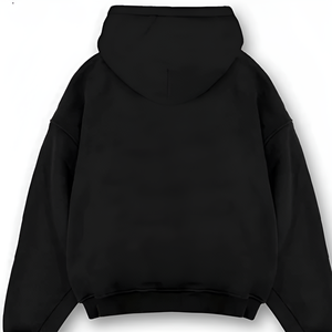 Sudadera con Capucha Negra con Estampado Completo Personalizado de Fábrica para Hombre, 100% Algodón, Felpa Francesa, Sudadera Deportiva con Estampado Completo - Product Image 4