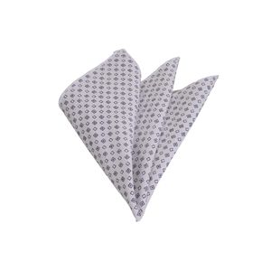 Pochette de col en coton à motifs géométriques bleu marine sur blanc - Product Image 1