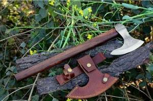 Hacha Vikinga de Acero al Carbono Hecha a Mano, Hacha Barbuda, Hacha de Supervivencia para Exteriores con Mango de Madera - Product Image 3
