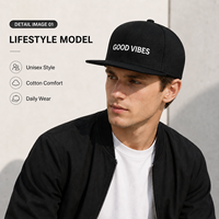 Casquettes Snapback de haute qualité 100% coton avec logo brodé, 6 panneaux, visière plate, style hip-hop, ajustables, pour le quotidien, les activités de plein air et le streetwear