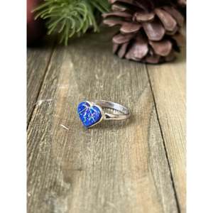 Bague Zuni en opale bleu foncé et argent sterling sertie de pierres, plaquée or rose, taille 6 - Cadeau idéal avec sertissage invisible - Product Image 4