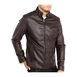 2025 llegada Unisex diseño Color bloque hombres chaqueta de cuero genuino personalizado de alta calidad hombres chaqueta de cuero al por mayor - Product Image 6