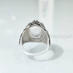 ขายส่งแหวนผู้ชายหินโรสควอตซ์ธรรมชาติ April แหวนพลอยหินประจำเดือนเกิดทุกขนาดเครื่องประดับงานแต่งงานอาหรับ925แหวนเงินสเตอริง - Product Image 6