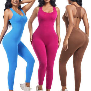Combinaison de sport de yoga une pièce pour femmes, séchage rapide, tenue de course, body sculptant, taille et hanches rehaussées, vêtements de sport sexy - Product Image 2